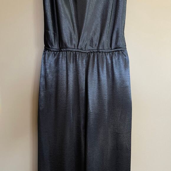 NWT Samsoe & Samsoe Fredericka Jumpsuit Navy Blue Satin Size Medium Cowl Neck - Picture 8 of 16